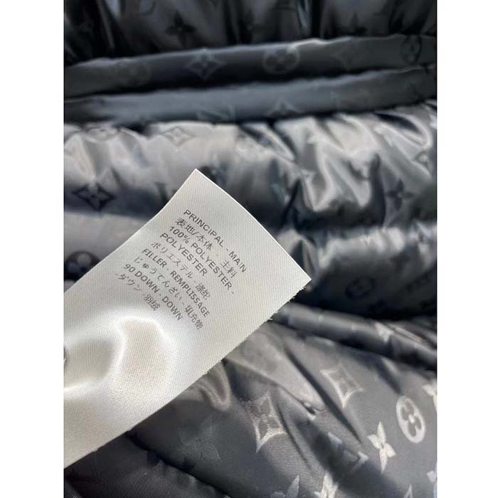 Louis Vuitton LV Women Flight Mode Monogram Jacquard Puffer Wrap Coat Polyamide Black