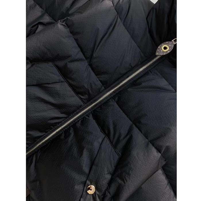 Louis Vuitton LV Women Monogram Accent Pillow Puffer Cape Black Regular Fit