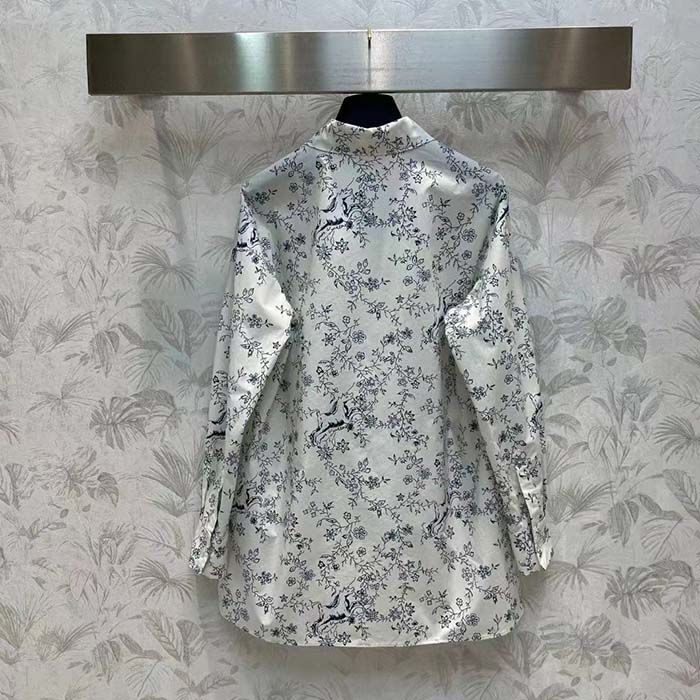 Louis Vuitton Men LV Unicorn Print Shirt Cotton Silk Mottled Grey Regular Fit