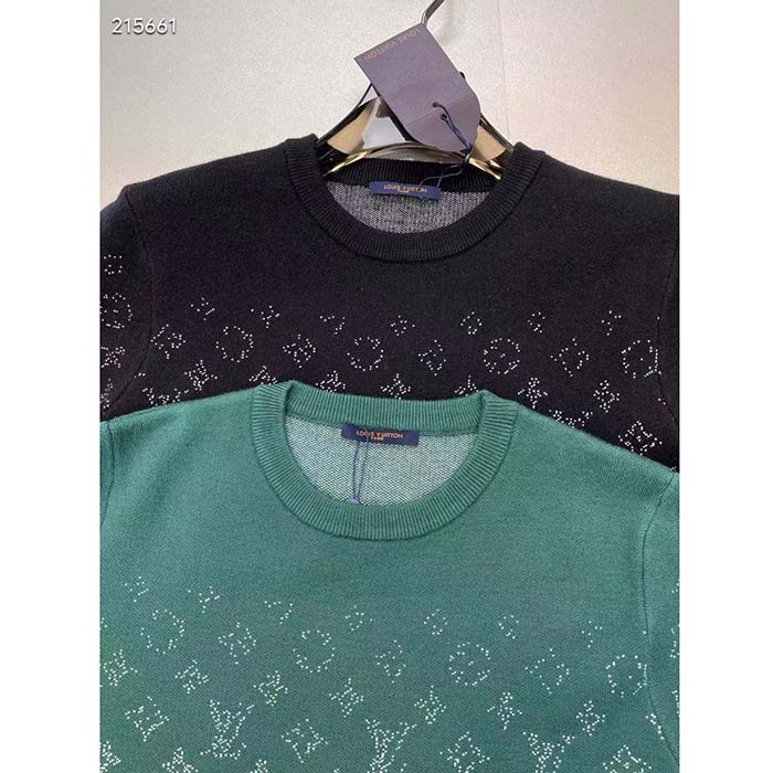 Louis Vuitton Men Monogram Gradient Cotton Crewneck Regular Fit Allover Monogram Gradient Motif
