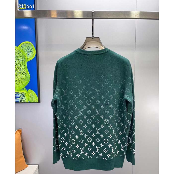 Louis Vuitton Men Monogram Gradient Cotton Crewneck Regular Fit Allover Monogram Gradient Motif