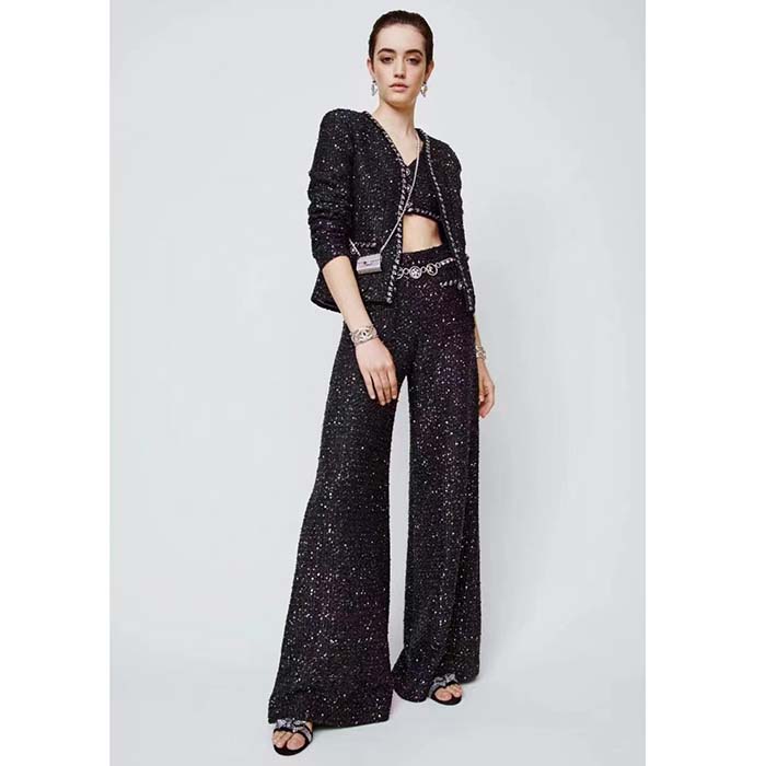 Chanel Women CC Chain Belt Metal Glass Pearls Imitation Pearls Strass Silver Pearly White Crystal