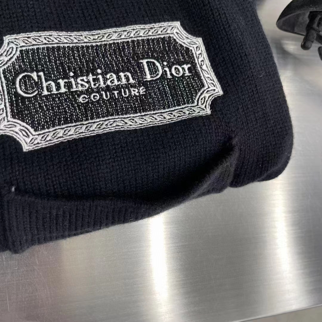 Dior Men CD Christian Dior Couture Cardigan Black Cashmere Jersey