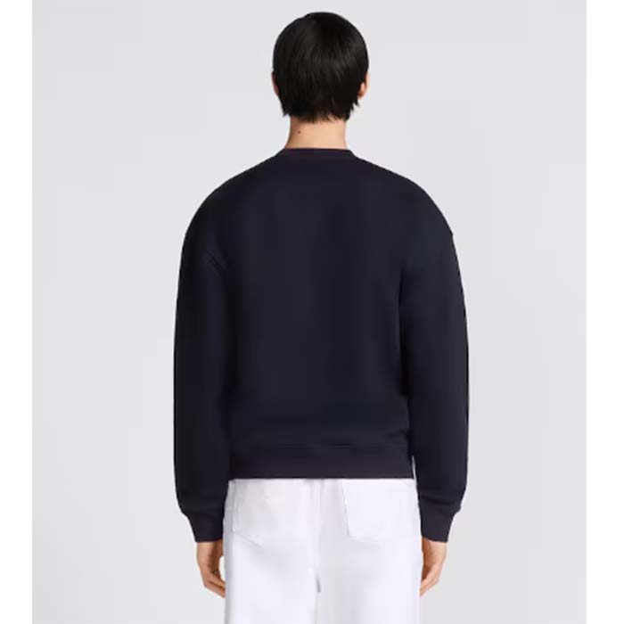 dior men cd Di*m*nd oversized sweatshirt navy blue organic cotton fleece