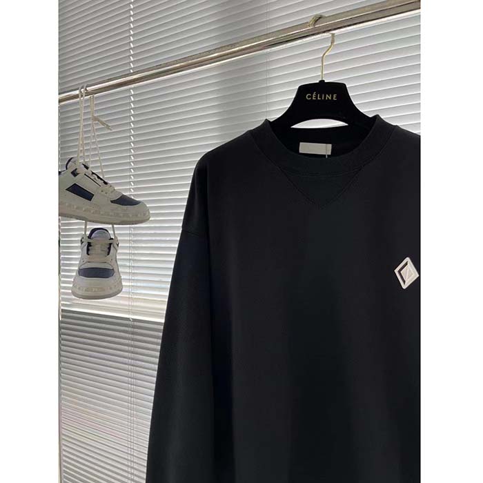 dior men cd Di*m*nd oversized sweatshirt navy blue organic cotton fleece