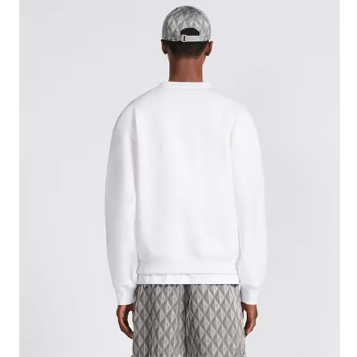 dior men cd Di*m*nd oversized sweatshirt white organic cotton fleece