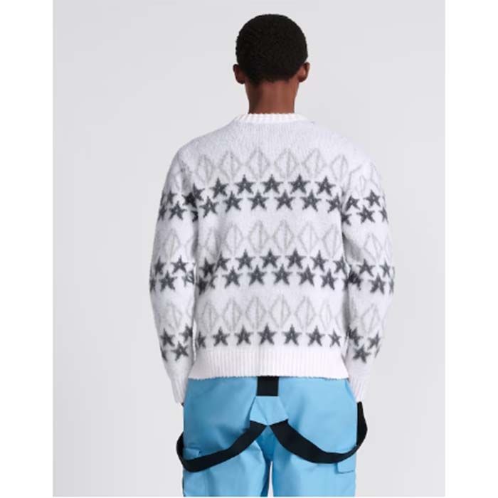 dior men dior and peter doig cd Di*m*nd sweater gray wool jacquard