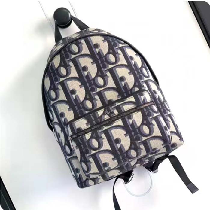 Dior Unisex CD Rider Backpack Beige Black Maxi Dior Oblique Jacquard