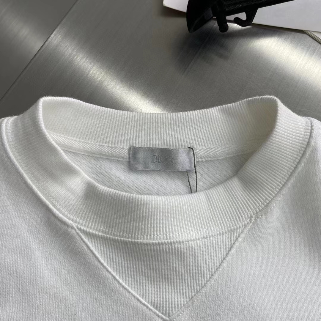 dior men cd Di*m*nd oversized sweatshirt white organic cotton fleece