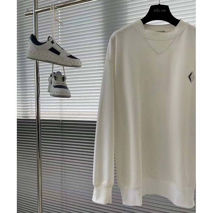 dior women cd Di*m*nd oversized sweatshirt white organic cotton fleece