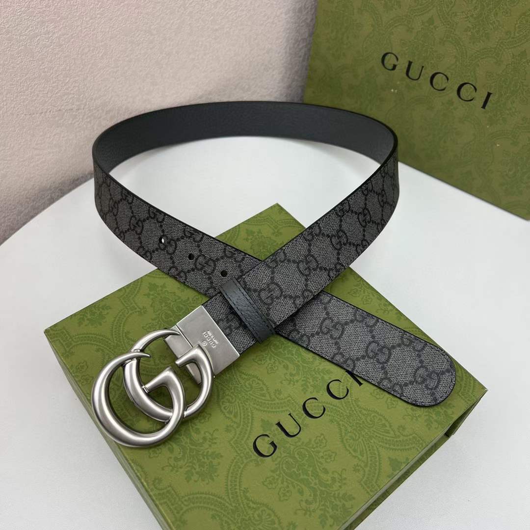 G*u*i unisex gg marmont reversible belt double g buckle 3.8 cm width