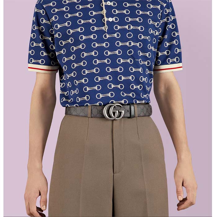 G*u*i unisex gg marmont reversible belt double g buckle 3.8 cm width