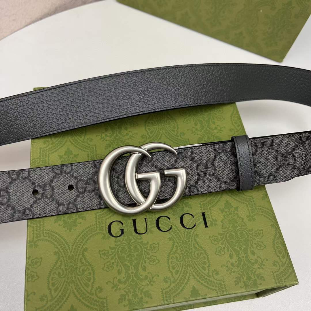 G*u*i unisex gg marmont reversible belt double g buckle 3.8 cm width