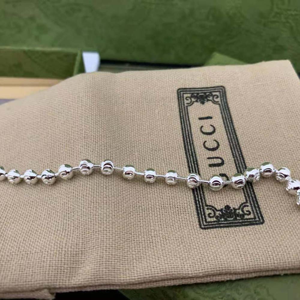 G*u*i unisex silver boule chain bracelet