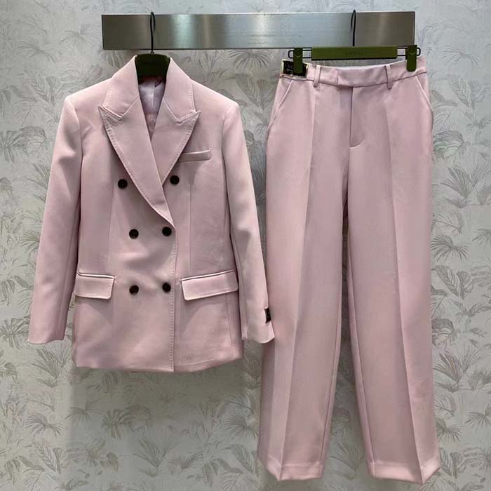 G*u*i women gg wool jacket point revers double-breasted breast pocket rear vent