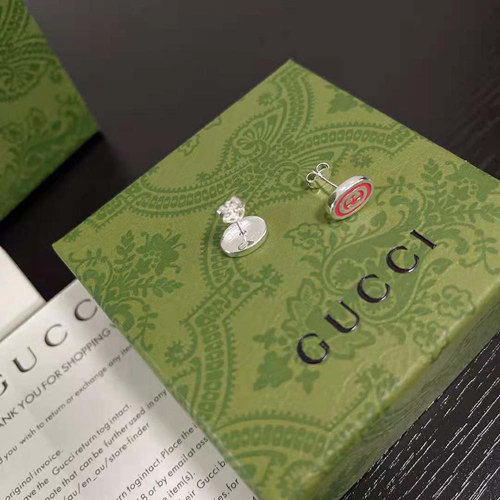 G*u*i women interlocking g enamel earrings