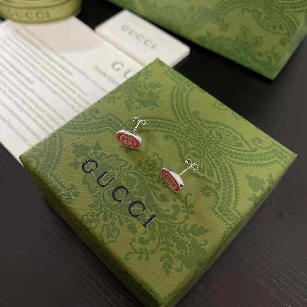 G*u*i women interlocking g enamel earrings