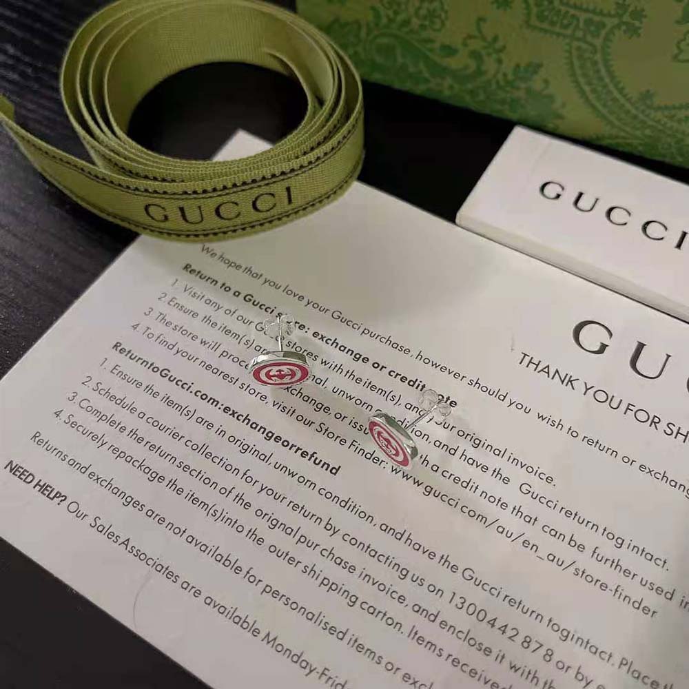 G*u*i women interlocking g enamel earrings