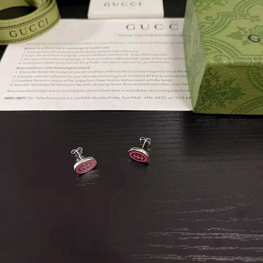 G*u*i women interlocking g enamel earrings