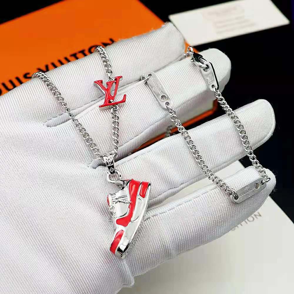 Louis Vuitton Unisex LV Trainer Necklace-Red