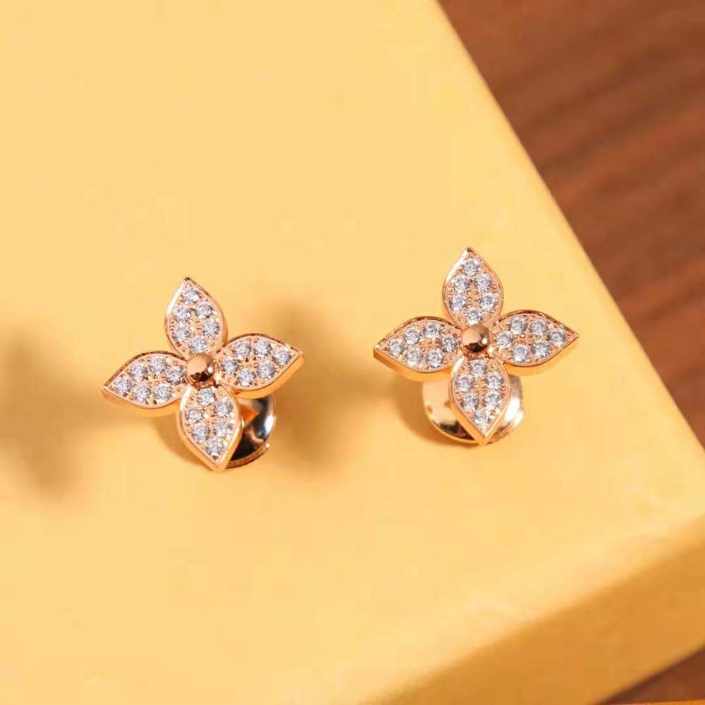 louis vuitton women idylle blossom stud pink gold and Di*m*nds