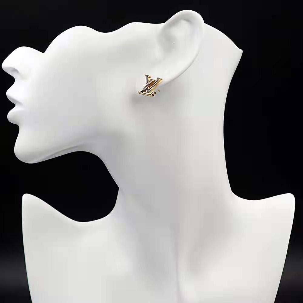 Louis Vuitton Women LV Iconic Enamel Earrings-Black