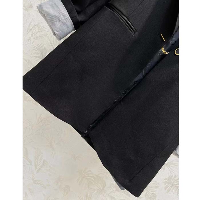 Louis Vuitton Men LV Jewel Button Tuxedo Jacket Cotton Wool Mohair Black