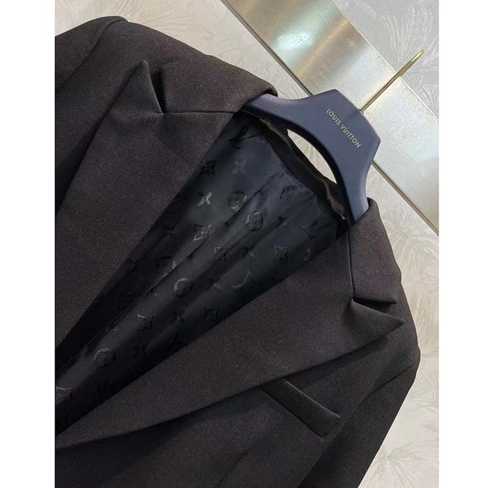 Louis Vuitton Men LV Jewel Button Tuxedo Jacket Cotton Wool Mohair Black