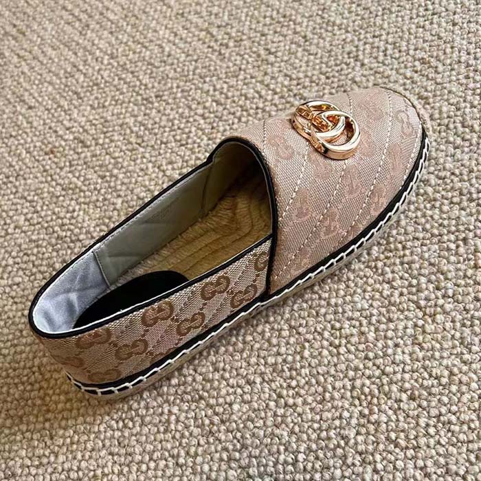 G*u*i unisex gg matelassé canvas espadrille double g flat 2 cm heel