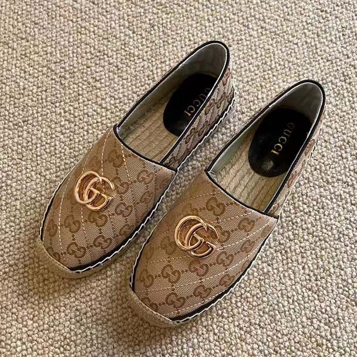 G*u*i unisex gg matelassé canvas espadrille double g flat 2 cm heel