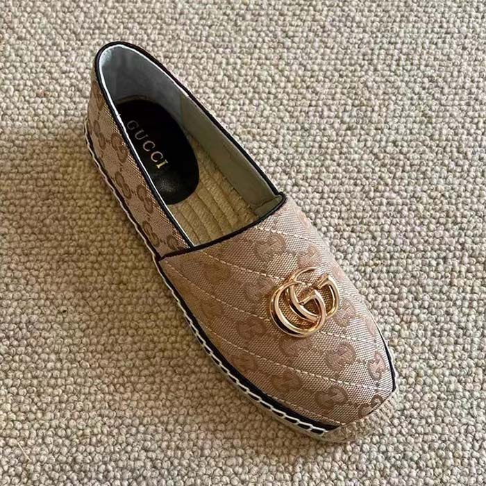 G*u*i unisex gg matelassé canvas espadrille double g flat 2 cm heel