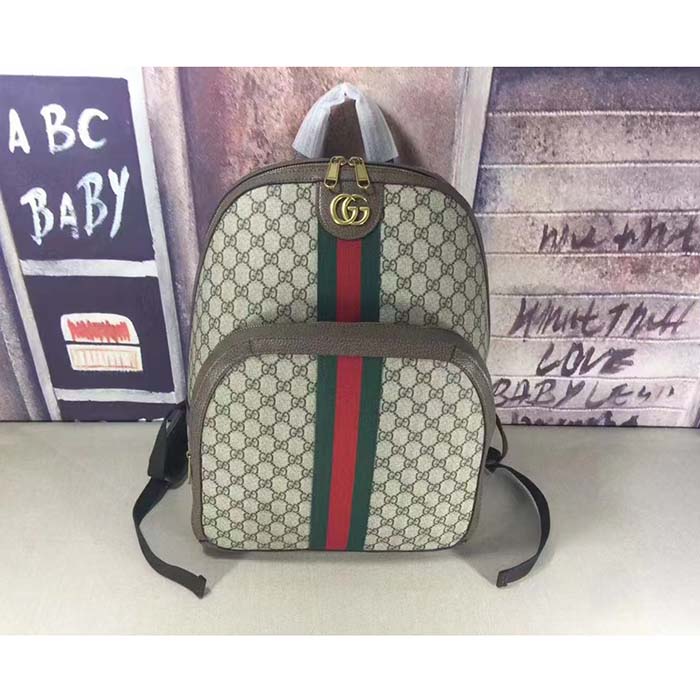 G*u*i unisex ophidia gg backpack beige ebony gg supreme canvas double g style ‎779901 fabyy 9744