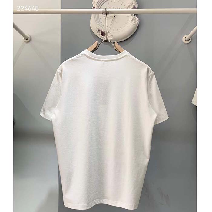 Dior Women CD Icon Relaxed-Fit T-Shirt White Cotton Jersey