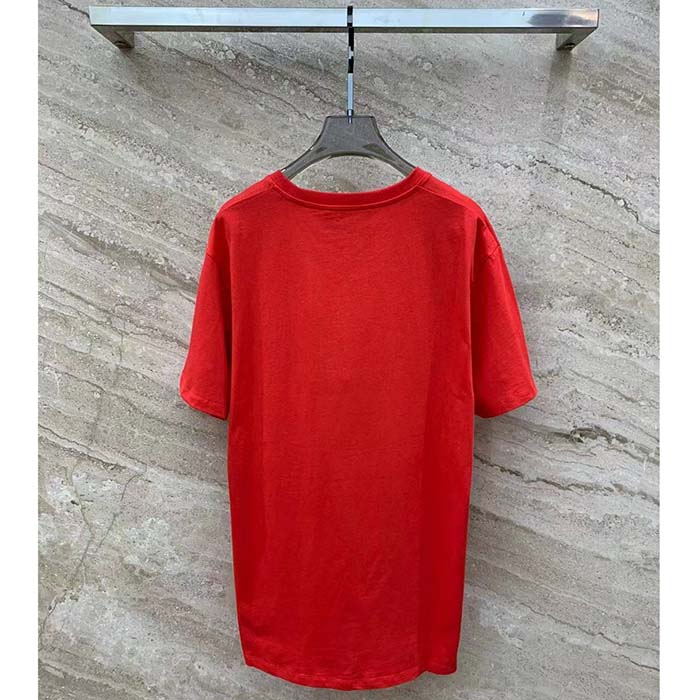 G*u*i men cotton jersey t-shirt embroidery eyes red crewneck short sleeves