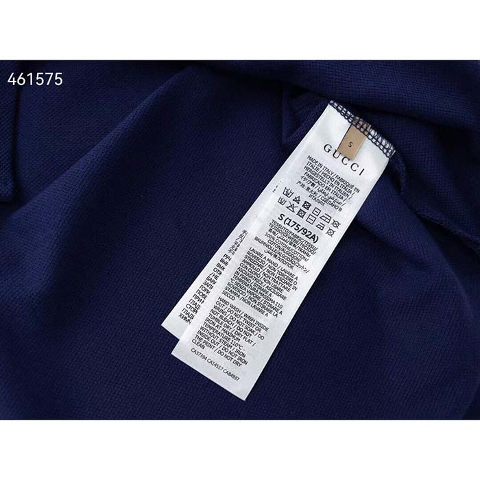 G*u*i men cotton piquet polo interlocking g side vents short sleeves