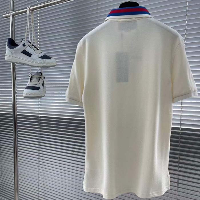 G*u*i women cotton piquet polo square gg collar short sleeves