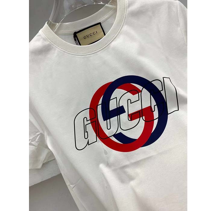 G*u*i women gg cotton jersey printed t-shirt crewneck short sleeves