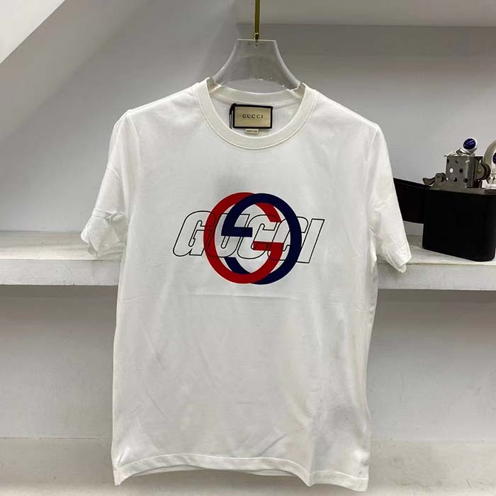 G*u*i women gg cotton jersey printed t-shirt crewneck short sleeves