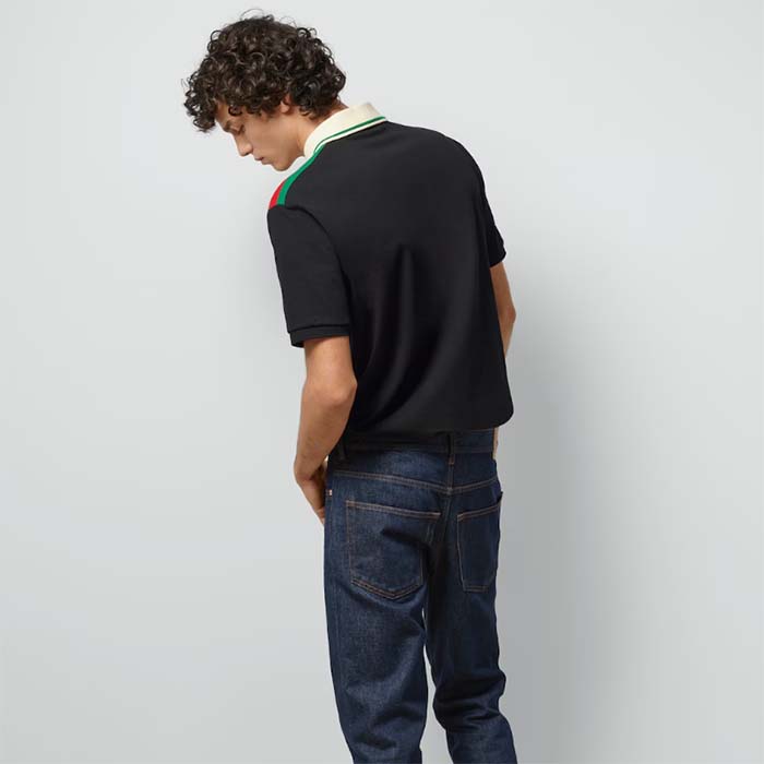 G*u*i men gg cotton polo interlocking g short sleeves chest pocket
