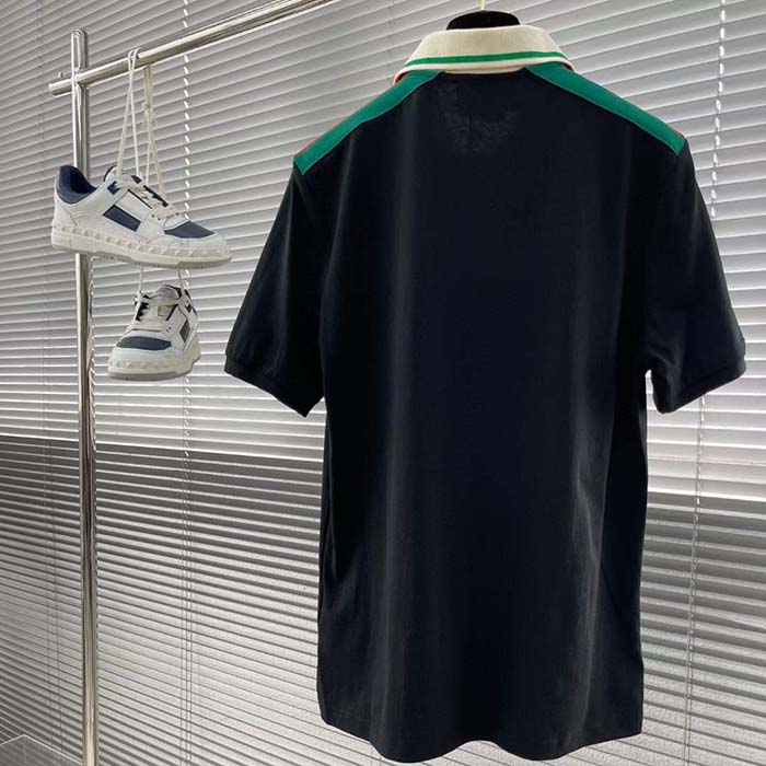 G*u*i men gg cotton polo interlocking g short sleeves chest pocket