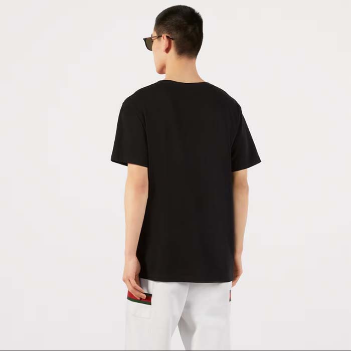 G*u*i men gg oversize t-shirt interlocking g black cotton jersey