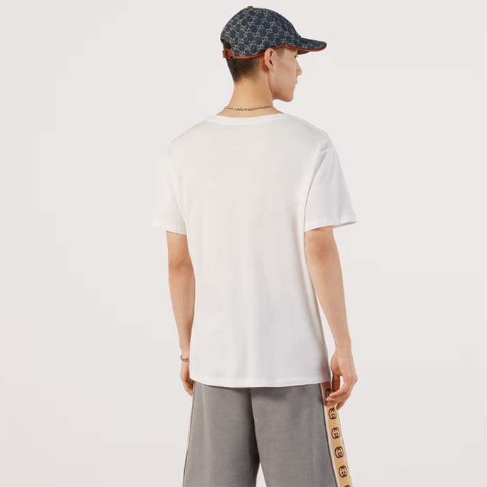 G*u*i men gg oversize t-shirt interlocking g off-white cotton jersey
