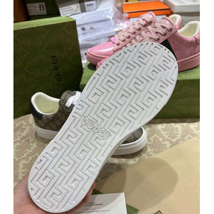 G*u*i unisex ace sneaker web beige gg supreme canvas low heel