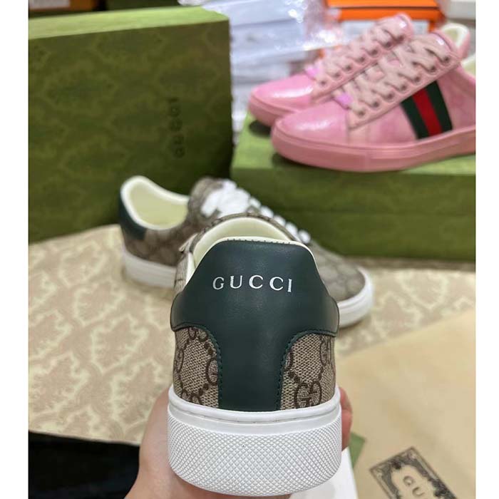 G*u*i unisex ace sneaker web beige gg supreme canvas low heel