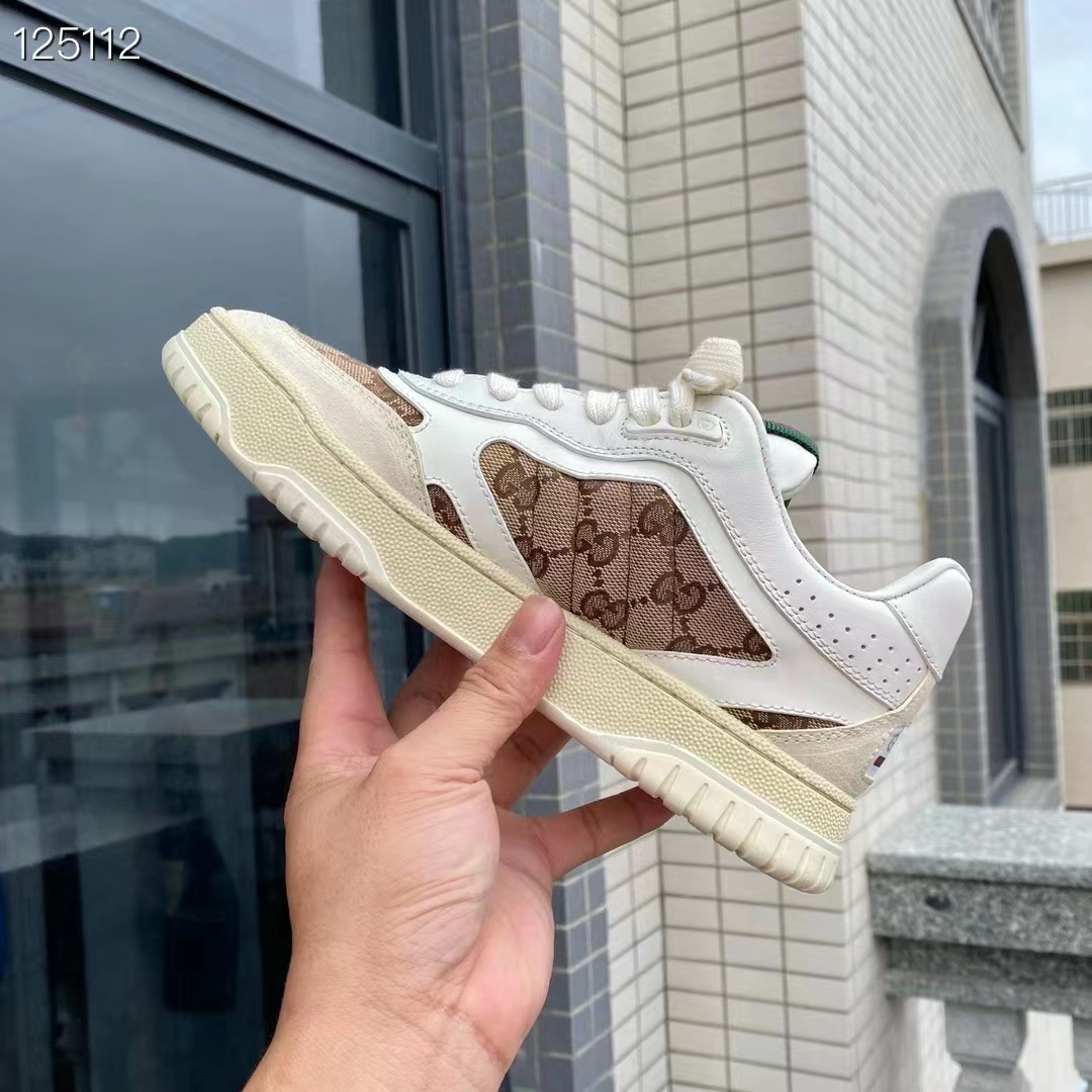 G*u*i unisex gg re-web sneaker script beige interlocking g low heel