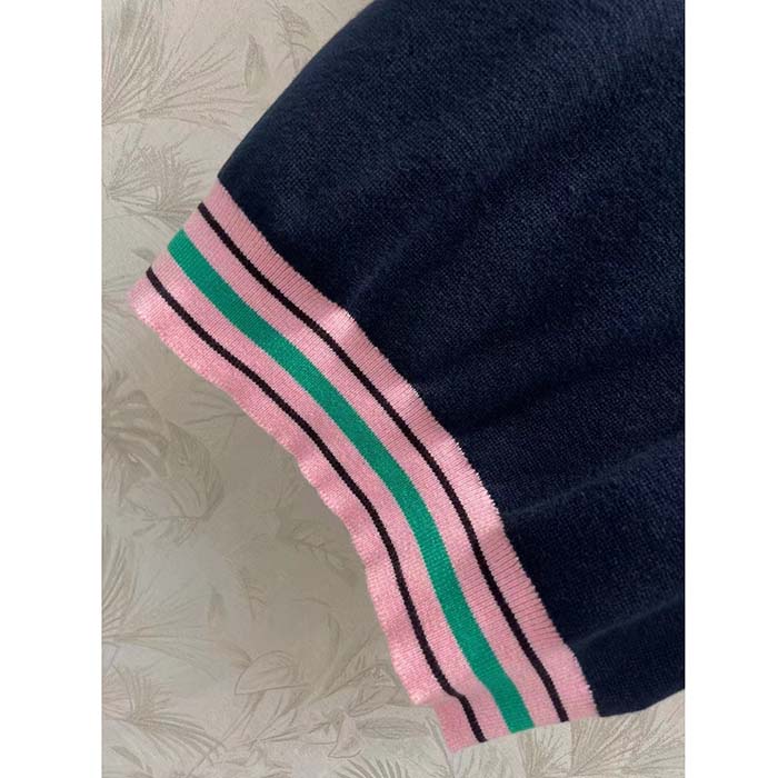 G*u*i women fine knit sweater embroidery gg heart round neck