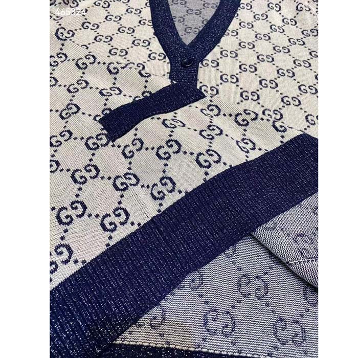 G*u*i men gg cotton jacquard cardigan v-neck two front pockets