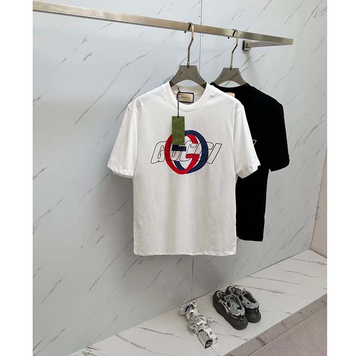 G*u*i women gg cotton jersey printed t-shirt crewneck short sleeves