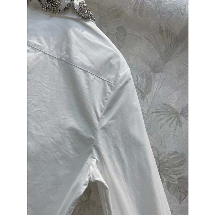 G*u*i men gg cotton poplin shirt embroidery long sleeves concealed placket