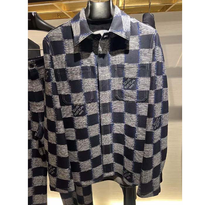 Louis Vuitton LV Women Damier Wool Overshirt Regular Fit 1AFAUN